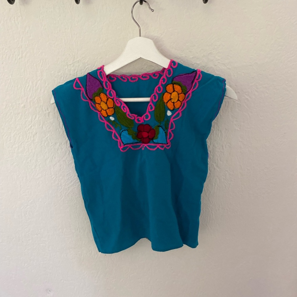 Vintage Mexican embroidered top